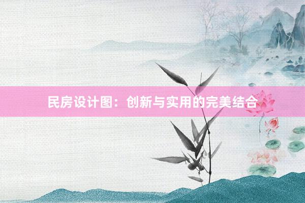 民房设计图：创新与实用的完美结合